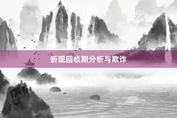 折现回收期分析与欺诈